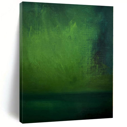 Hand Painting Green Textured Abstract Painting On Canvas PT042