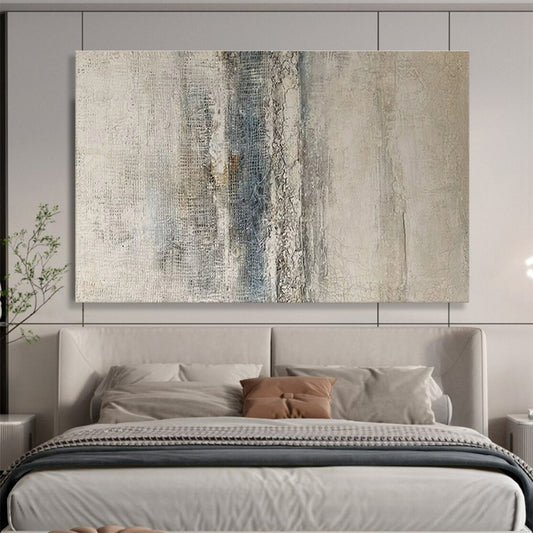 Huge Size Beige, Gray, and Blue Textured Abstract Minimalist Art HPS373