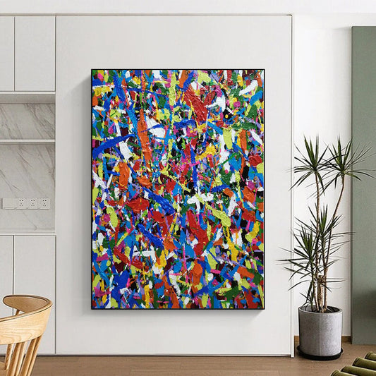 Unique Abstract Art Multicolor Textured Abstract Painting On Canvas PT095