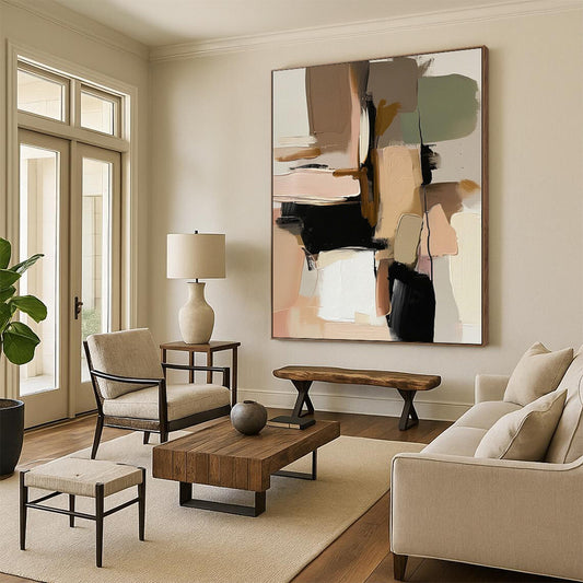 Unique Abstract Art Multicolor Geometric Abstract Painting On Canvas PT055