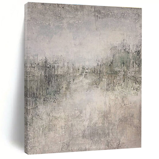 Large Size Gray & Beige Abstract Urban Scene, Oversized Abstract Wall Art DPS489
