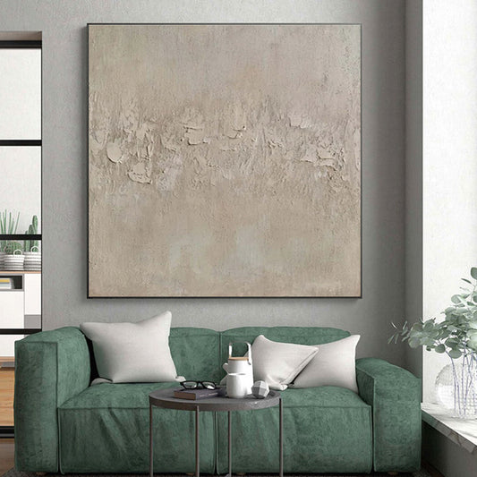 Minimalist Canvas Art Beige Textured Abstract Art PT784