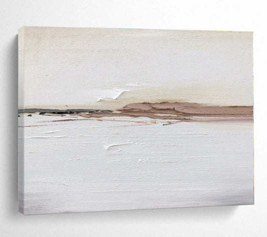 Minimalist Canvas Art Beige & Brown Textured Abstract Art HPS156