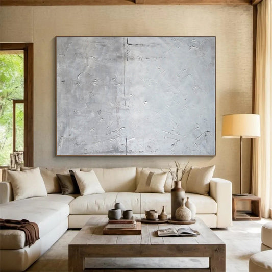 Minimalist Canvas Art Gray Textured Abstract Art HPS149