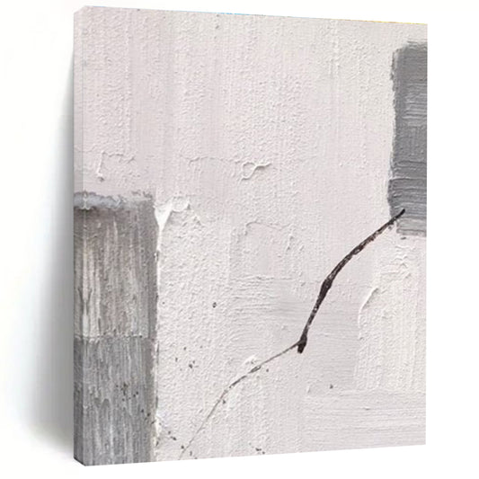 Hand Painted Art in Grey and White Textural Abstract Details Painting PT265