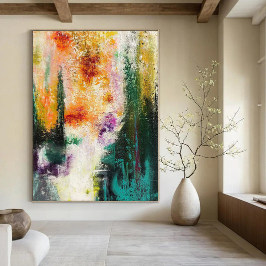 Large Size Multicolor Abstract Expressionist Art DPS459