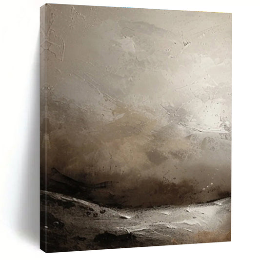 Cool Abstract Paintings Gray Beige Textured Abstract Landscape Art PT488