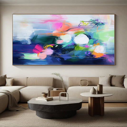 Wall Decor Abstract Paintings Large, Colorful Abstract Floral Art PT166