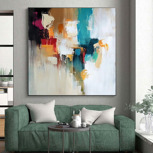Affordable Large Abstract Wall Art, Multicolor Abstract Expressionist Art PT168