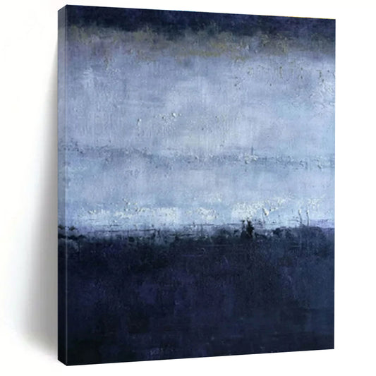 Minimalist Canvas Art Monochromatic Blue Gradient Abstract Painting PT612