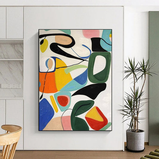 Unique Abstract Art Multicolor Geometric Abstract Play, Acrylic Modern Art Paintings PT535