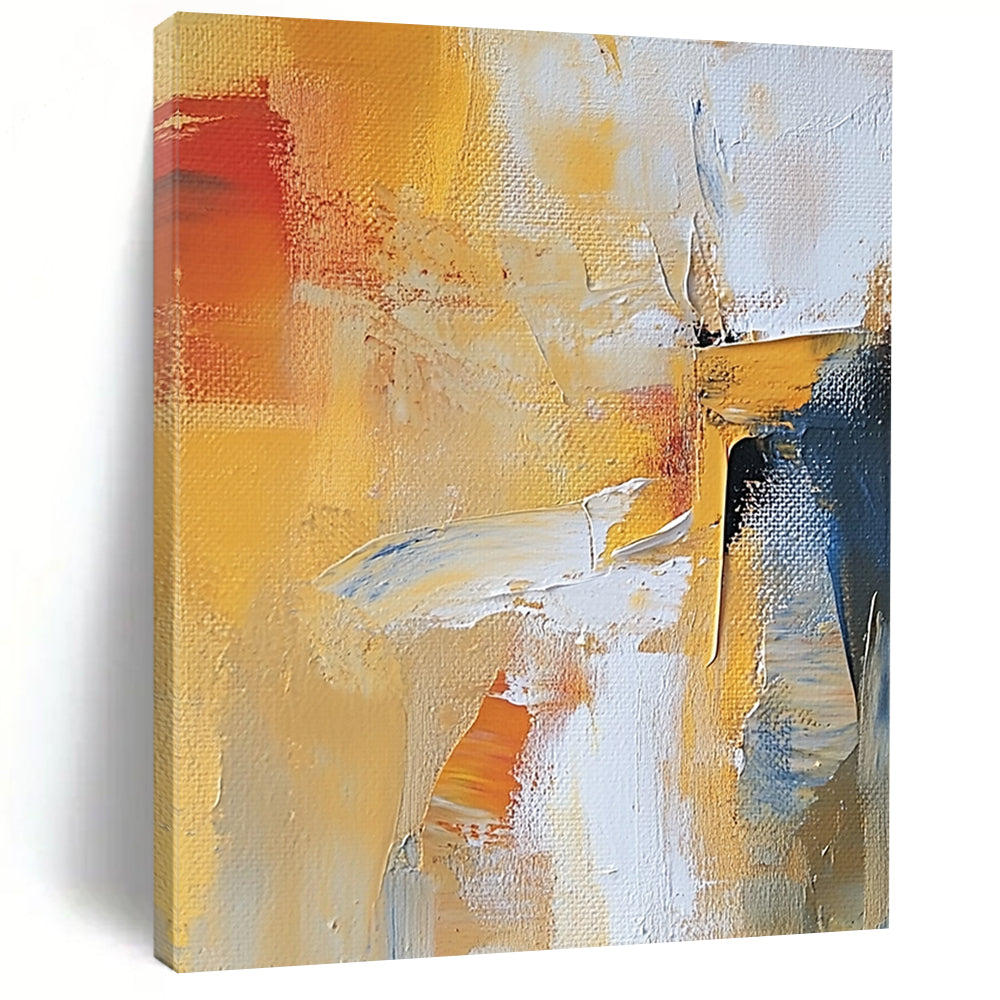 Yellow Orange White Blue Black Abstract Art PT148