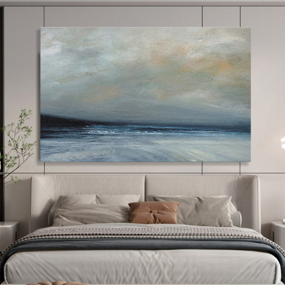 Unique Abstract Art Gray & Beige Abstract Coastal Art HPS180