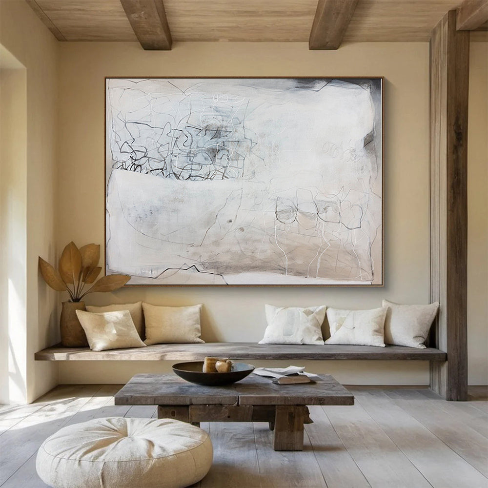 Cool Abstract Paintings Monochrome Line Art Abstract On Canvas HPS025