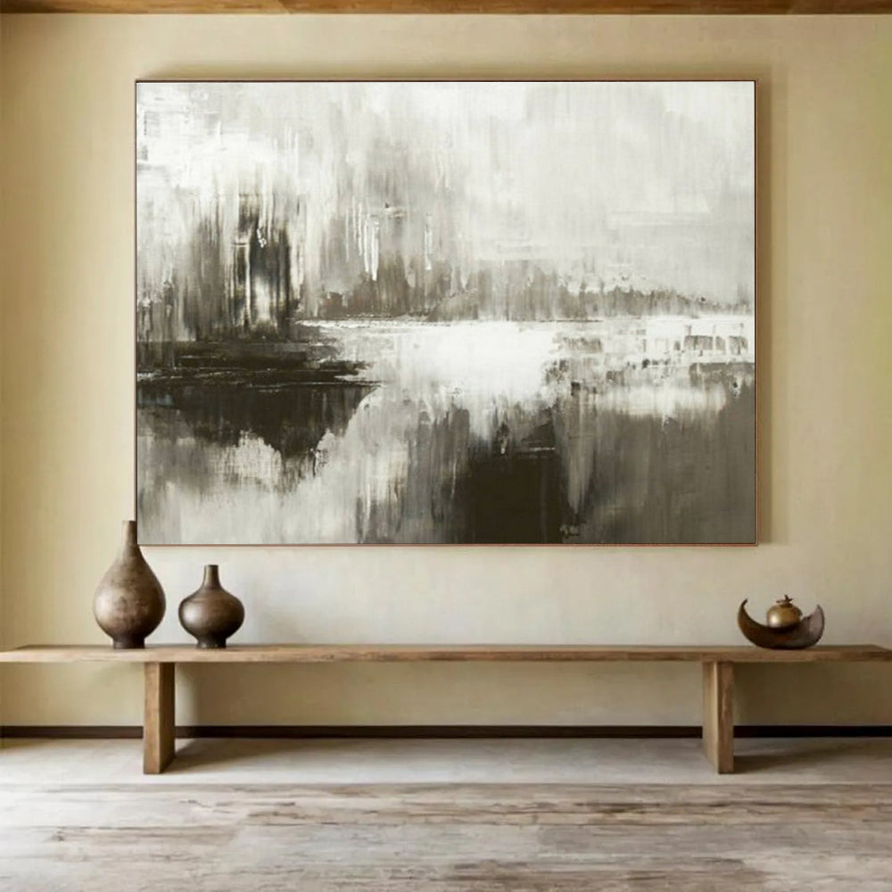 Buy Abstract Art Online Gray and White Abstract City Reflection Art HPS389