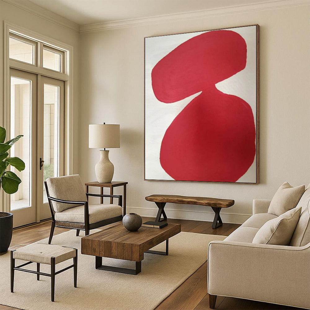 Unique Abstract Art Red Organic Shapes Abstract Art PT644