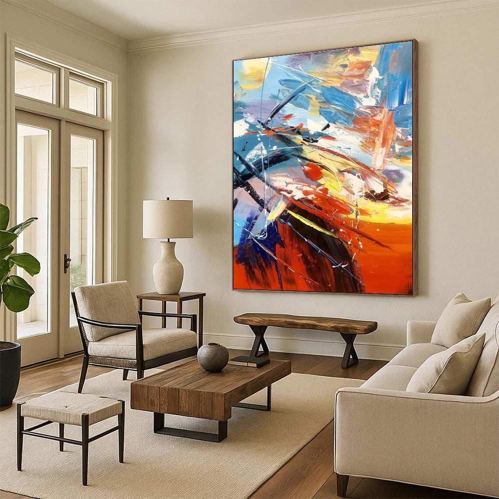 Cool Abstract Paintings Multicolor Dynamic Abstract Art PT404