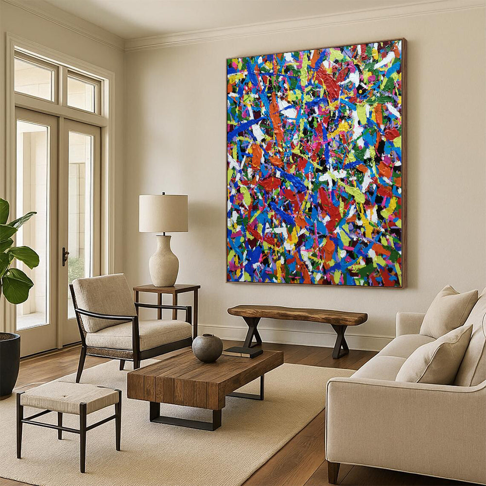 Unique Abstract Art Multicolor Textured Abstract Painting On Canvas PT095