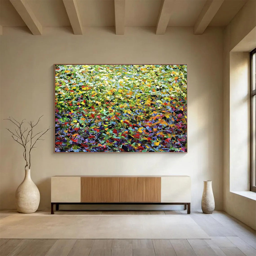 Huge Size Multicolor Abstract Impressionist Floral Art HPS413