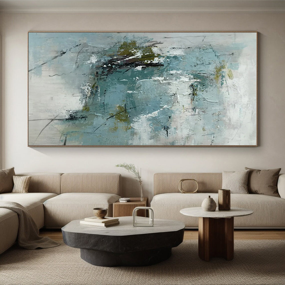 Acrylic Modern Art Paintings Blue Gray Green Abstract Art PT422