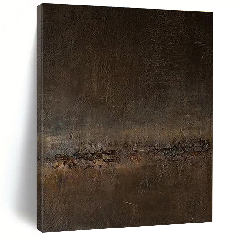 Huge Size Dark Brown Textured Abstract Art, Acrylic Modern Art Painting PT314