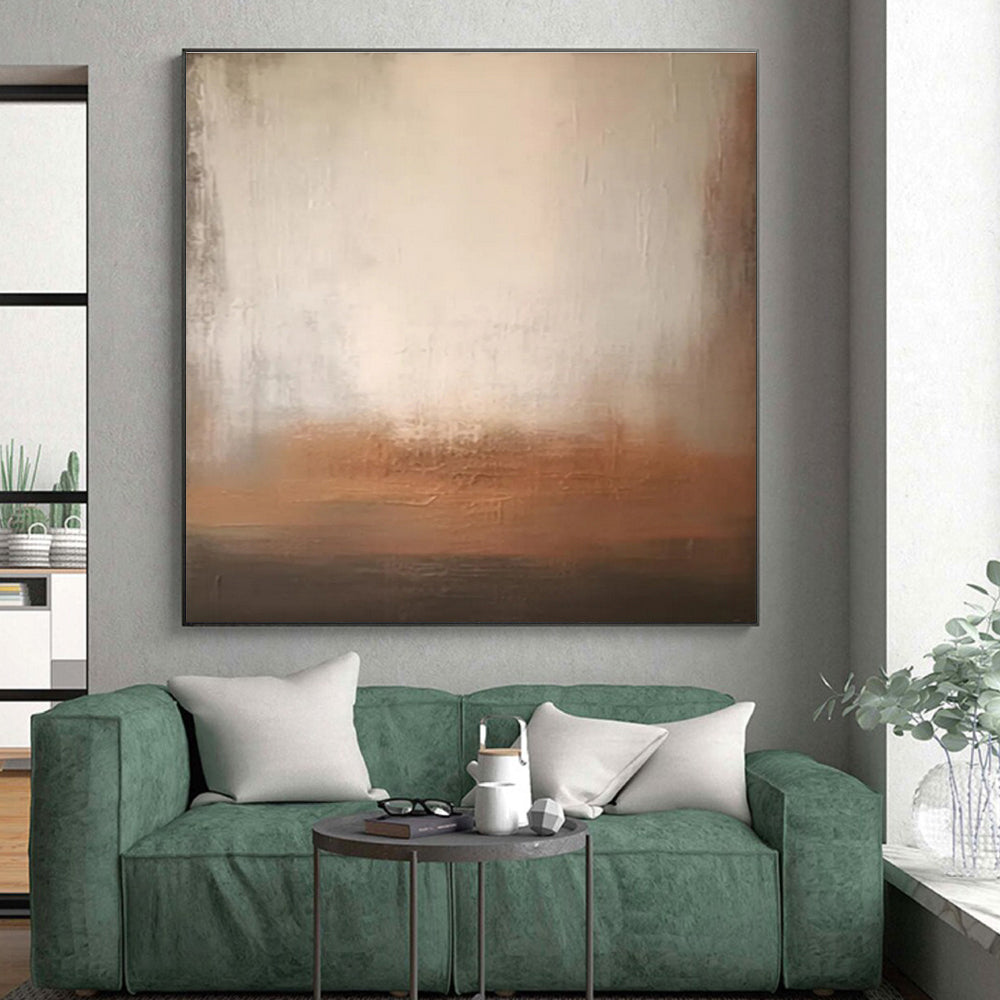 Paintings For House Beige Gray Abstract Textured Landscape Acrylic Painting PT480