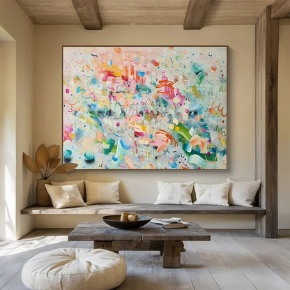 Huge Size Multicolor Playful Abstract Expressionist Art HPS333