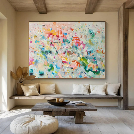 Huge Size Multicolor Playful Abstract Expressionist Art HPS333