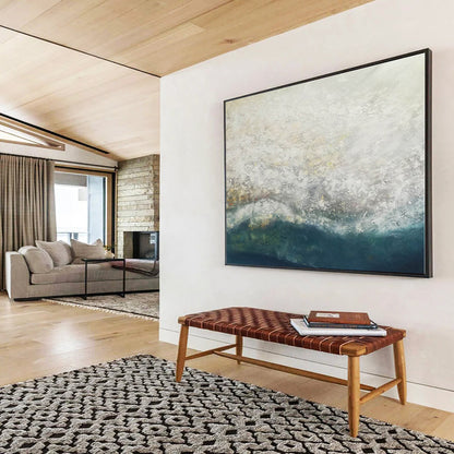 Hand-Painted Neutral Tones Textured Sea Abstract Painting On Canvas HPS081