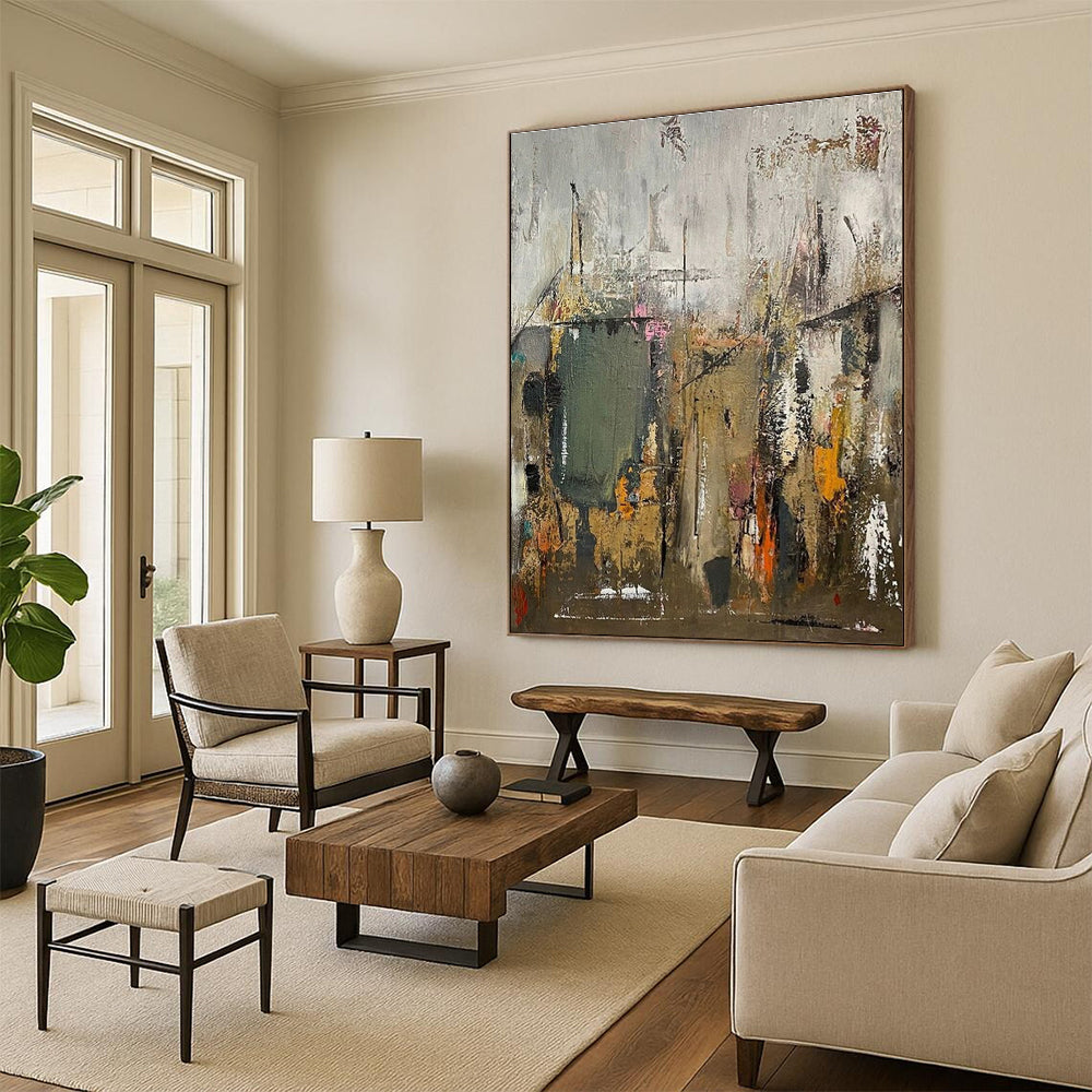 Paintings For House - Multicolor Urban-Inspired Abstract Art PT570