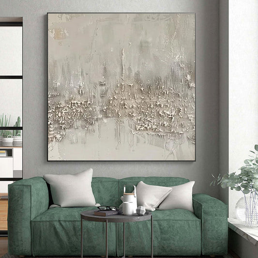 Hand Painted Art Beige Textured Abstract Art PT371