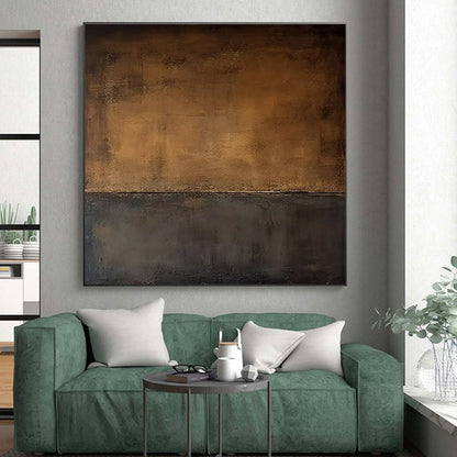 Minimalist Canvas Art Brown and Black Textured Abstract Art PT758