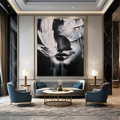 Cool Abstract Paintings Black and White Abstract Face Painting DPS452