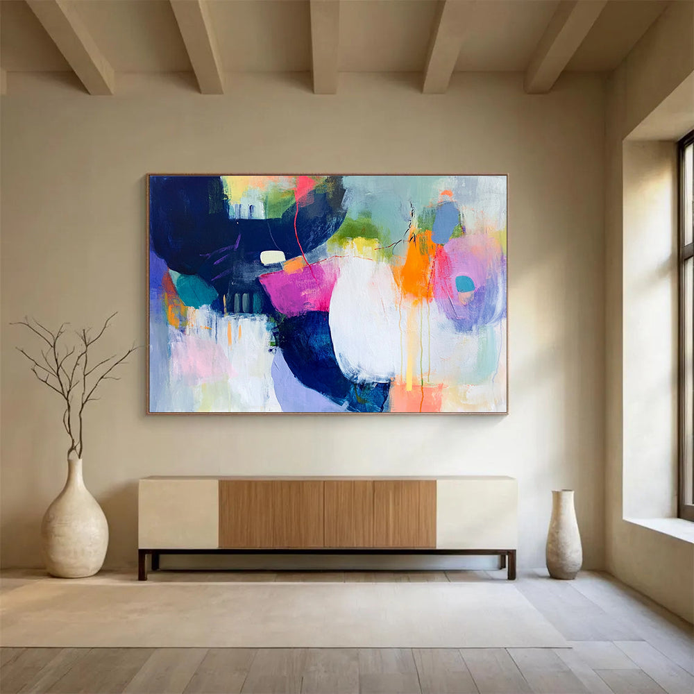 Large Painting In Living Room Multicolor Abstract Emotional Expression Art HPS315