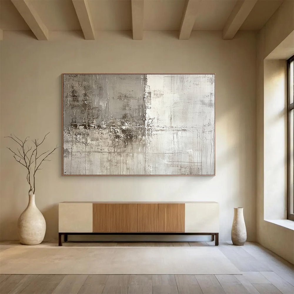 Acrylic Modern Art Paintings Gray & White Textured Abstract Painting HPS246