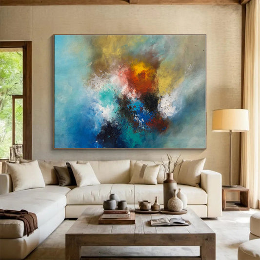 Acrylic Modern Art Paintings Vibrant Color Fusion Abstract On Canvas HPS002