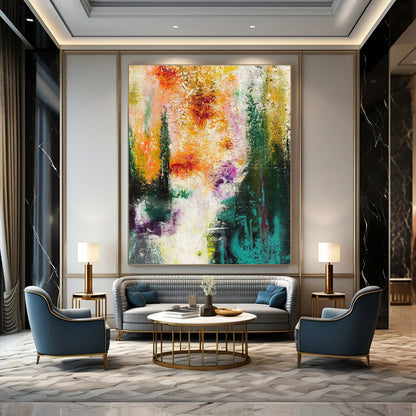 Large Size Multicolor Abstract Expressionist Art DPS459