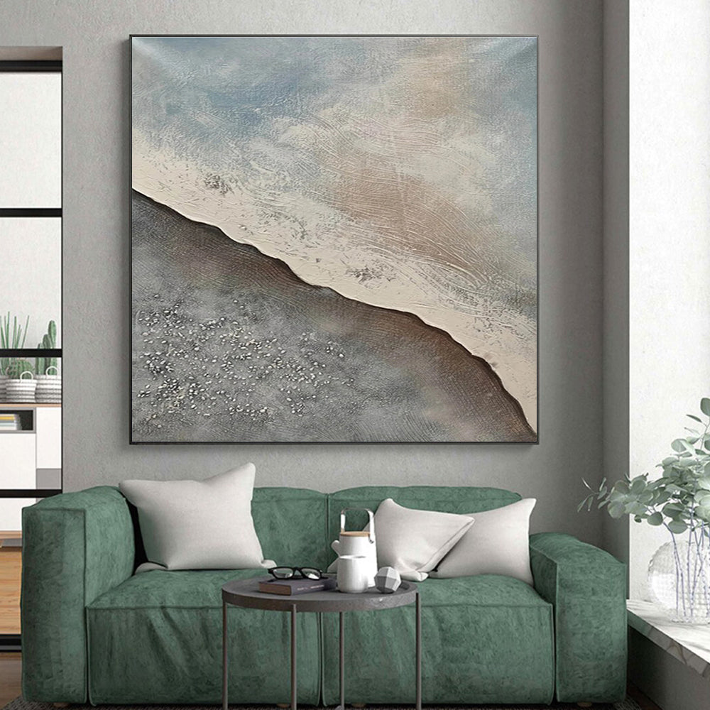 Oversized Abstract Wall Art Gray Beige Textured Abstract Art PT408
