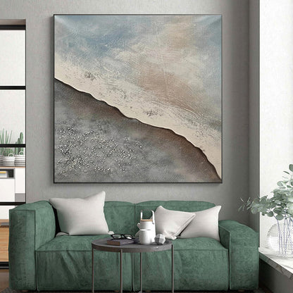 Oversized Abstract Wall Art Gray Beige Textured Abstract Art PT408