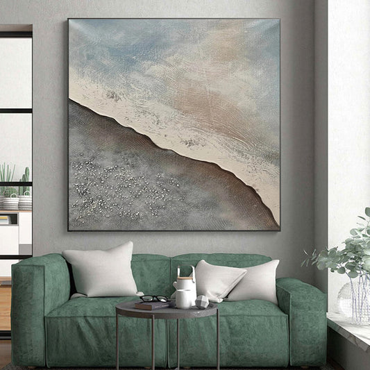 Oversized Abstract Wall Art Gray Beige Textured Abstract Art PT408
