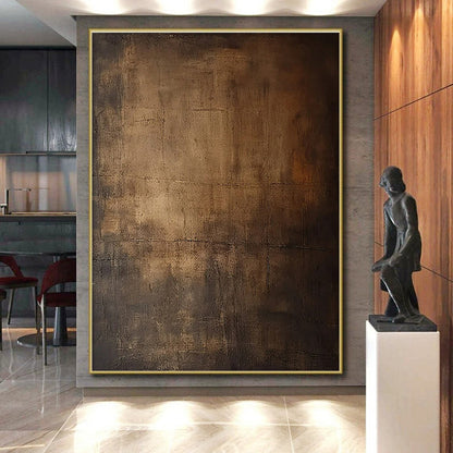 Unique Abstract Art Brown Textured Monochromatic Abstract Painting PT623