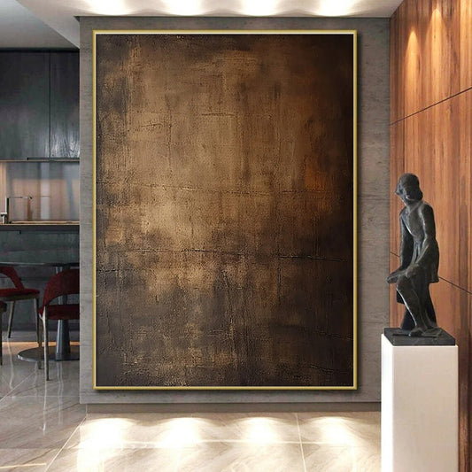Unique Abstract Art Brown Textured Monochromatic Abstract Painting PT623