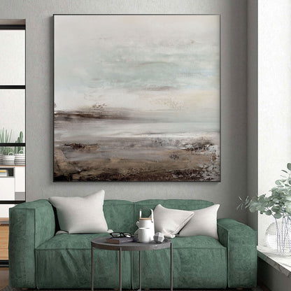 Large Size Beige, Grey, and Brown Abstract Landscape Textures Art PT237