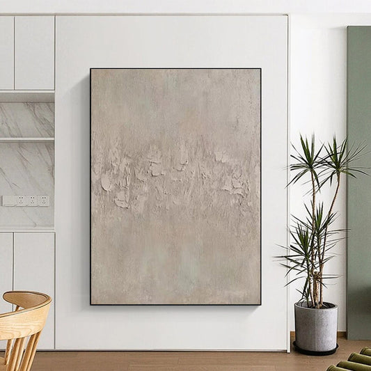 Minimalist Canvas Art Beige Textured Abstract Art PT688