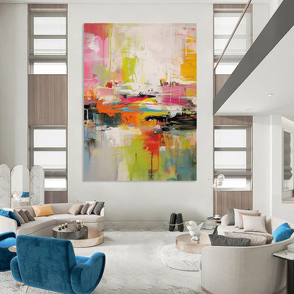 Oversized Abstract Wall Art Multicolor Abstract Expressionist Art DPS482