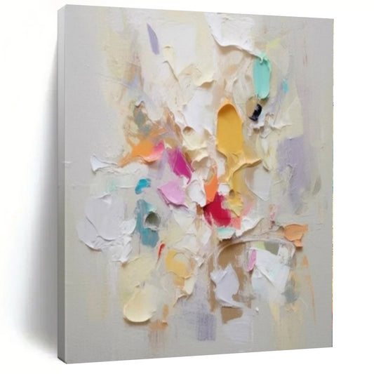 48x60 Colorful Abstract Acrylic Painting with Thick Textures, Cool Abstract Paintings PT006