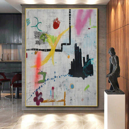 Hand-Painted Multicolor Textured Abstract Art PT776