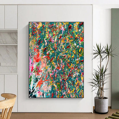 Oversized Abstract Wall Art Colorful Floral Abstract Art PT723
