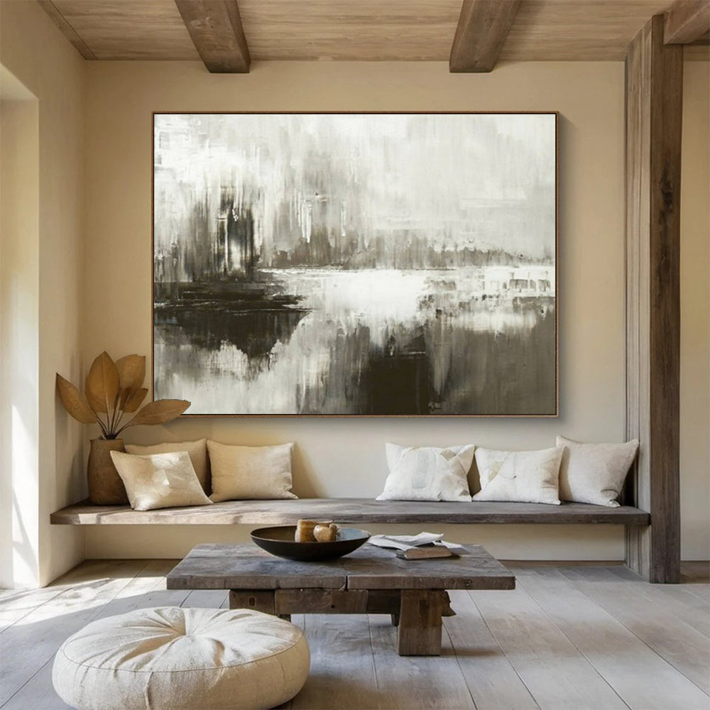 Buy Abstract Art Online Gray and White Abstract City Reflection Art HPS389