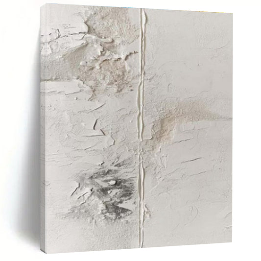 Hand-Painted White and Gray Textured Abstract Art, Acrylic Modern Art Painting PT327